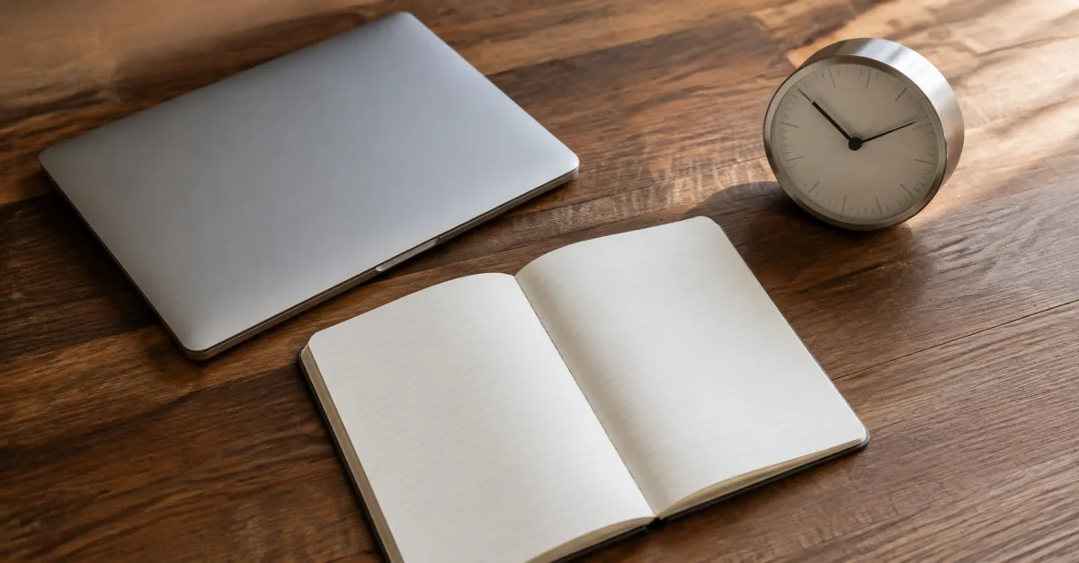 Notebook and clock for recording speed-test timing